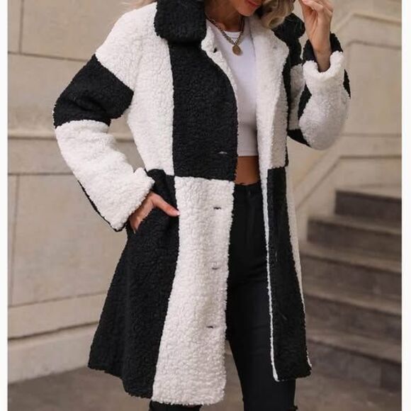 Coolane Women's Plus Size Teddy Fleece Colorblock Jacket Size OXL - Picture 4 of 9